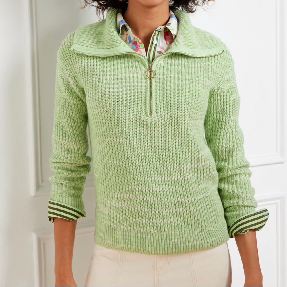 NWT Talbots HALF-ZIP PULLOVER - SPECKLED SPACE DYE